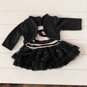 Black and White Embellished Doll's Dress